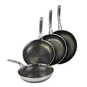 Chảo chống dính 2 mặt Inox 3 lớp đúc liền khối Blackcube Noon Song bếp từ 20/22/24/26cm