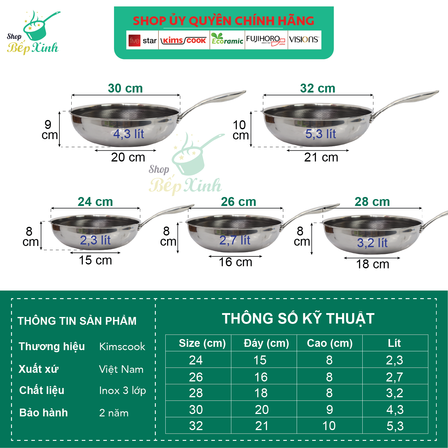 Chảo chống dính sâu lòng đáy từ 3 lớp đúc liền cao cấp Kims Cook Blackcube siêu bền , cào không xước ,tặng 10 muỗng ăn