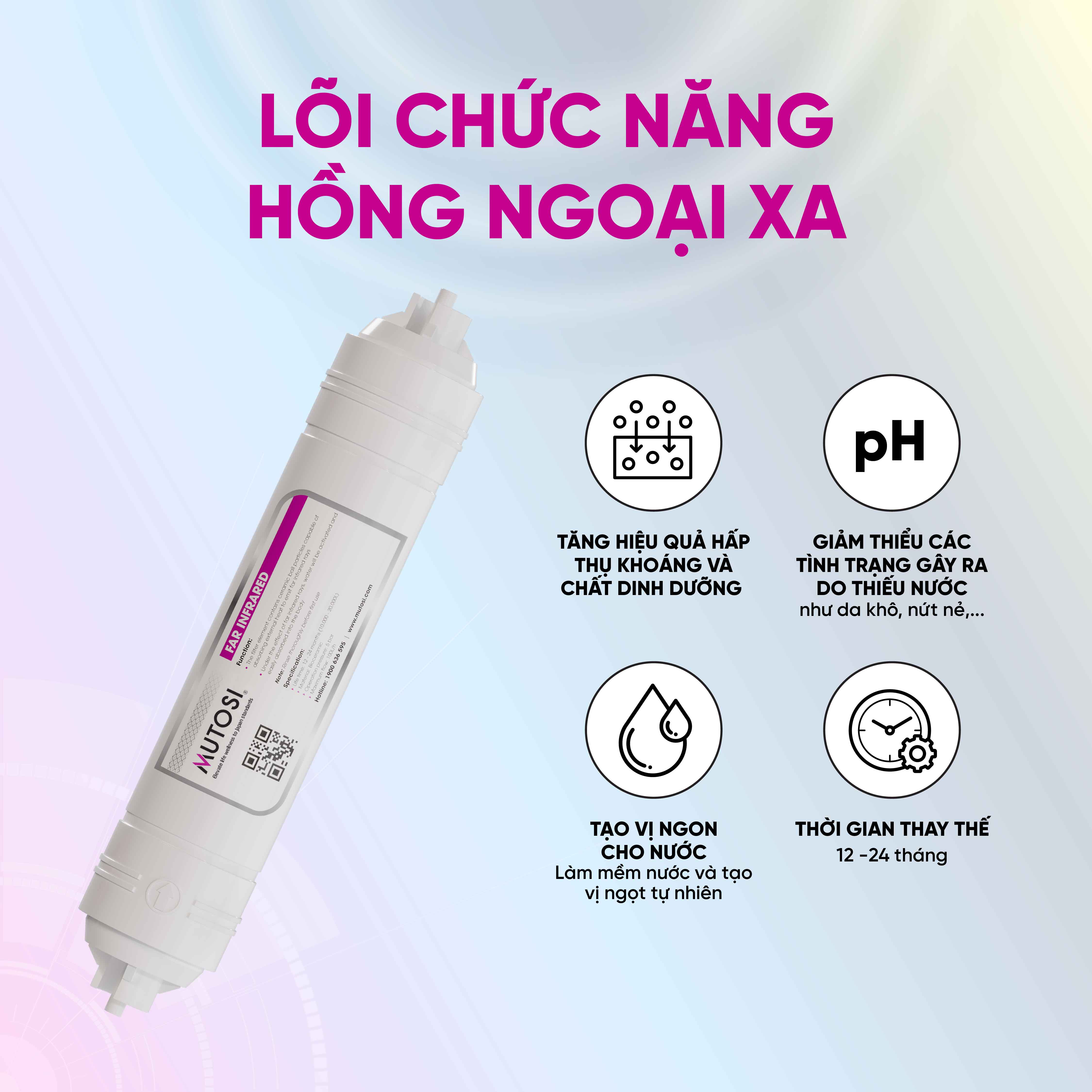 Combo 8 lõi lọc nước - Hàng chính hãng Mutosi (hệ lõi thô đúc nối nhanh)