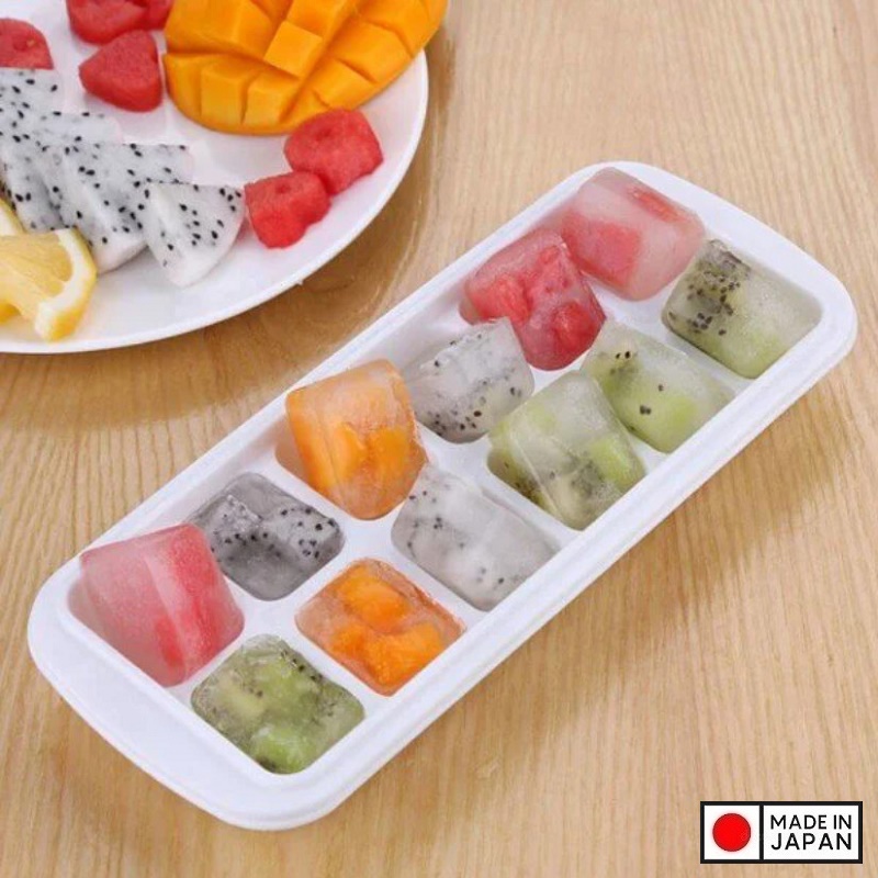 Khay tạo đá viên có nắp vệ sinh tiện dụng - Hàng nội địa Nhật