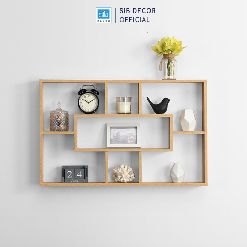Kệ Gỗ Treo Tường Để Đồ Trang Trí Nhiều Ngăn Thương Hiệu SIB Decor KT525