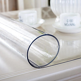Khăn trải bàn PVC dẻo, màu trắng trong suốt, Chống thấm nước, Chống thấm dầu, Chống trượt, Trải bàn ăn, bàn khách, tivi dày 1.0mm