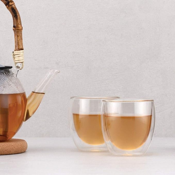 Bộ 2 cốc thủy tinh Bodum Pavina Double Wall Thermo-Glasses 250ml 2 lớp chịu nhiệt Hàng chính hãng