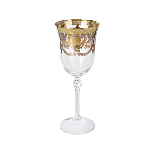 Set 6 ly rượu pha lê mạ vàng 24k nhập khẩu ITALY Brigitta Veneziano Gold GA Italy CRISTAL 6612