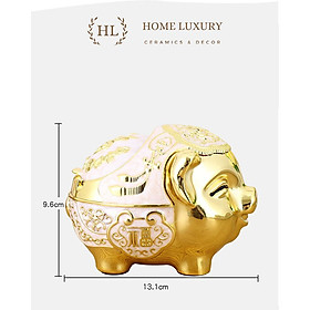 GẠT TÀN CON HEO | GẠT TÀN CON LỢN HỢP KIM HOA VĂN HOẠ TIẾT TÂN CỔ ĐIỂN | GẠT TÀN HEO VÀNG HOAN HỶ