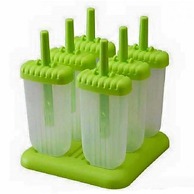 Bộ Khuôn Làm Kem Tại Nhà  6 Que - TẶNG muỗng ăn inox ( giao màu ngẫu nhiên )