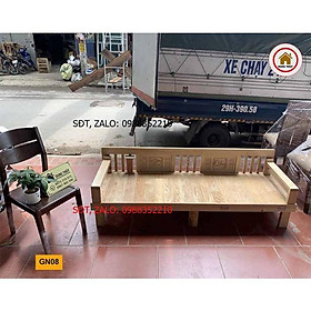 Ảnh thực tế giường gấp thành ghế sofa gỗ sồi Nga GN08