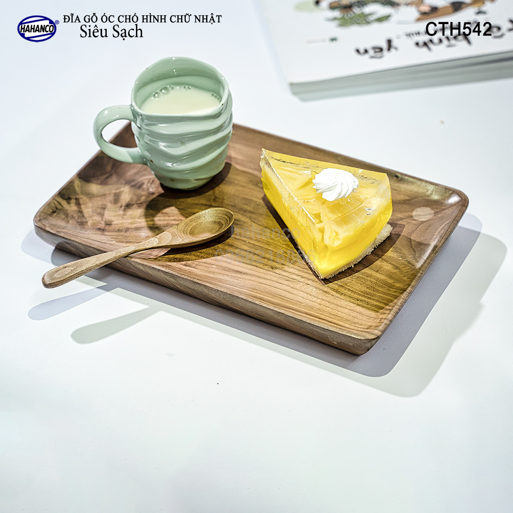 Khay/Đĩa chữ nhật gỗ Óc Chó nhập khẩu Mỹ nguyên khối - hàng Xuất Khẩu Châu Âu - CTH542 - đựng đồ ăn/trang trí - đĩa bánh mì/trái cây/ bít tết/ pizza/ phụ kiện chụp ảnh, bày món ăn trong nhà hàng - Sang trọng trên bàn ăn