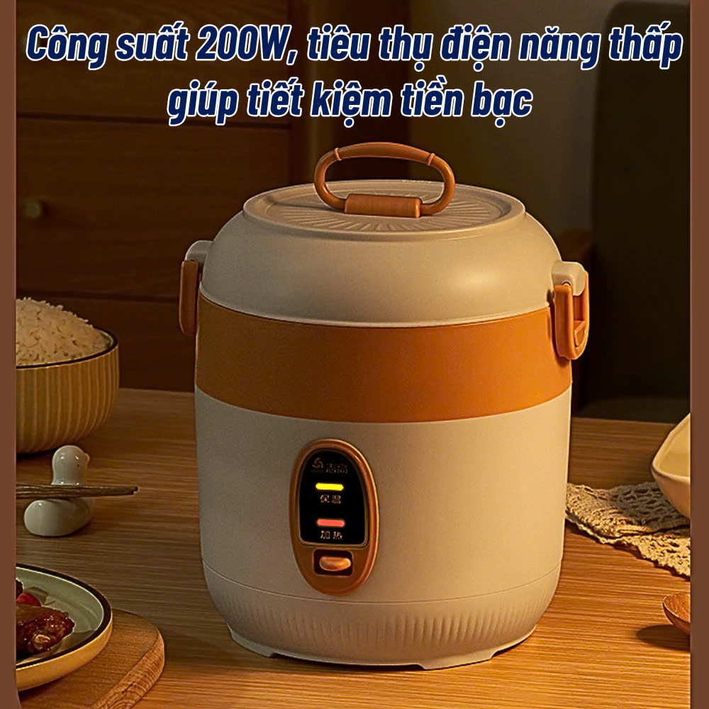 Nồi Cơm Điện Mini Chigo, Nồi Hầm Cháo, Luộc Dung Tích 1.2L dành cho 1 người ăn