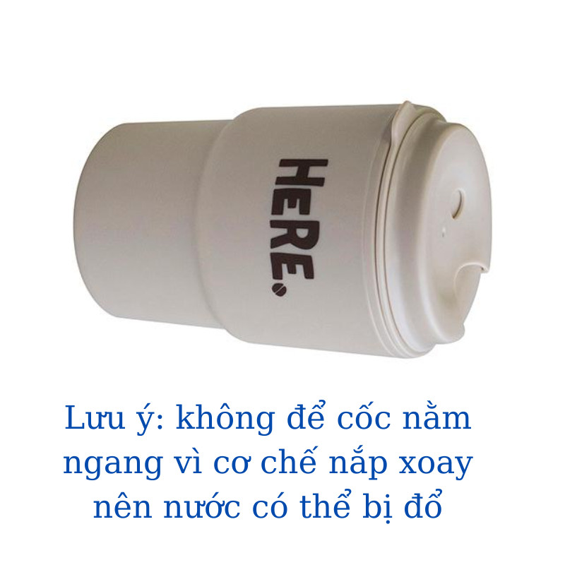 Combo 2 cốc uống nước kèm nắp xoay có lỗ cắm ống hút 320ml