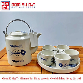 Bộ tích trà vẽ xương cá Gốm Sứ G&T