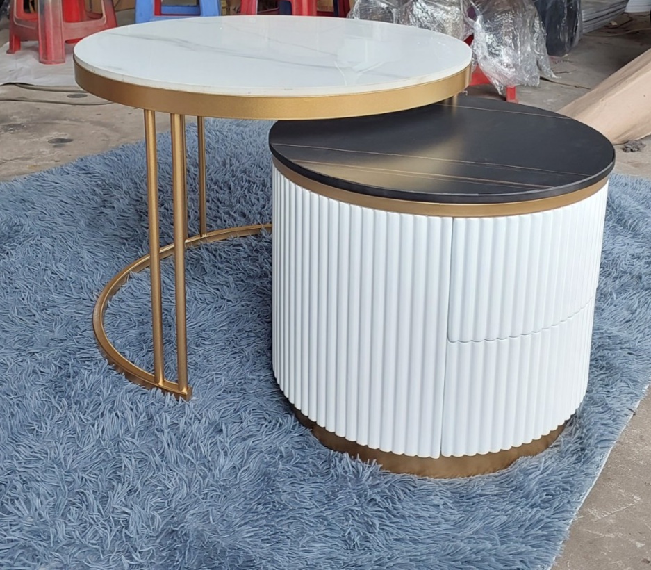Bàn đôi tròn mặt đá Juno sofa
