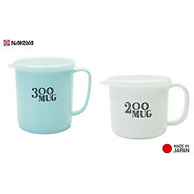 Bộ 01 Cốc nhựa uống nước nắp mềm màu trắng Nakaya 200ml + 01 Cốc nhựa uống nước nắp mềm Nakaya 300ml - Made in Japan