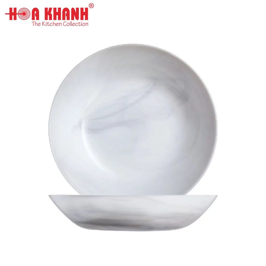 Đĩa sâu thủy tinh Luminarc Diwali Granit Marble 20cm kháng vỡ, chịu nhiệt - Bộ 3 cái - P9835