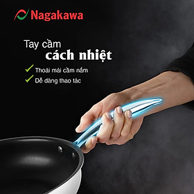 Chảo inox chống dính Nagakawa Haru NAG2202 HÀNG CHÍNH HÃNG 