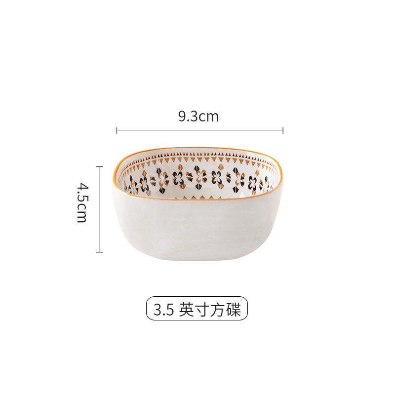 Bán lẻ bộ bát đĩa Thổ Cẩm Cam thương hiệu GOSU tráng men
