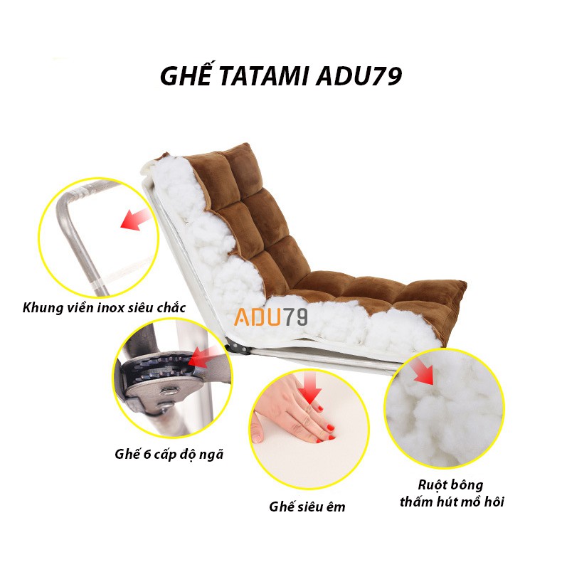 Ghế Bệt Tựa Lưng, Ghế Ngồi Bệt Tatami Nhật Bản Hàng Chính Hãng