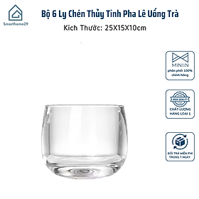 Bộ 6 Ly Chén Thủy Tinh Pha Lê Uống Trà Decor Trang Trí Dung Tích 80ml - HÀNG CHÍNH HÃNG MINIIN