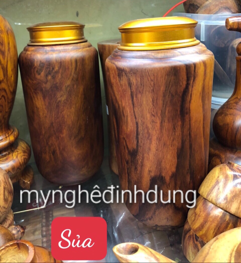 Hộp đựng trà (chè ) bằng gỗ sưa kt cao 20×9cm