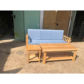 Bộ sofa băng gỗ Juno Sofa kèm nệm, bàn và 1 ghế đôn hiện đại, giá rẻ, tiện lợi