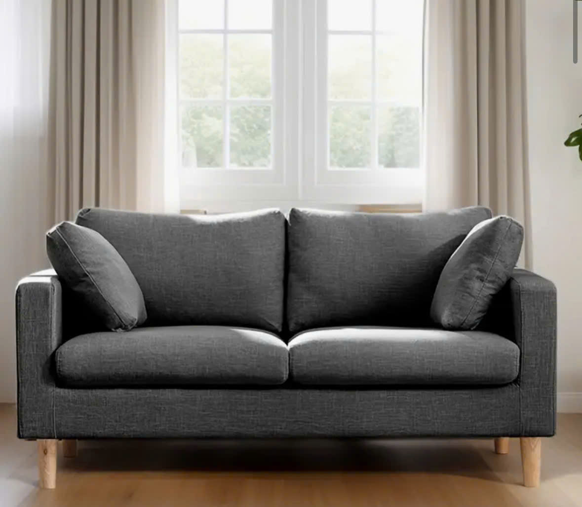 Sofa Juno Contemporary Japanese-Inspired Sofa with Storage - 2-Seater, Removable & Washable Cover, Hardwood Frame for Living Room