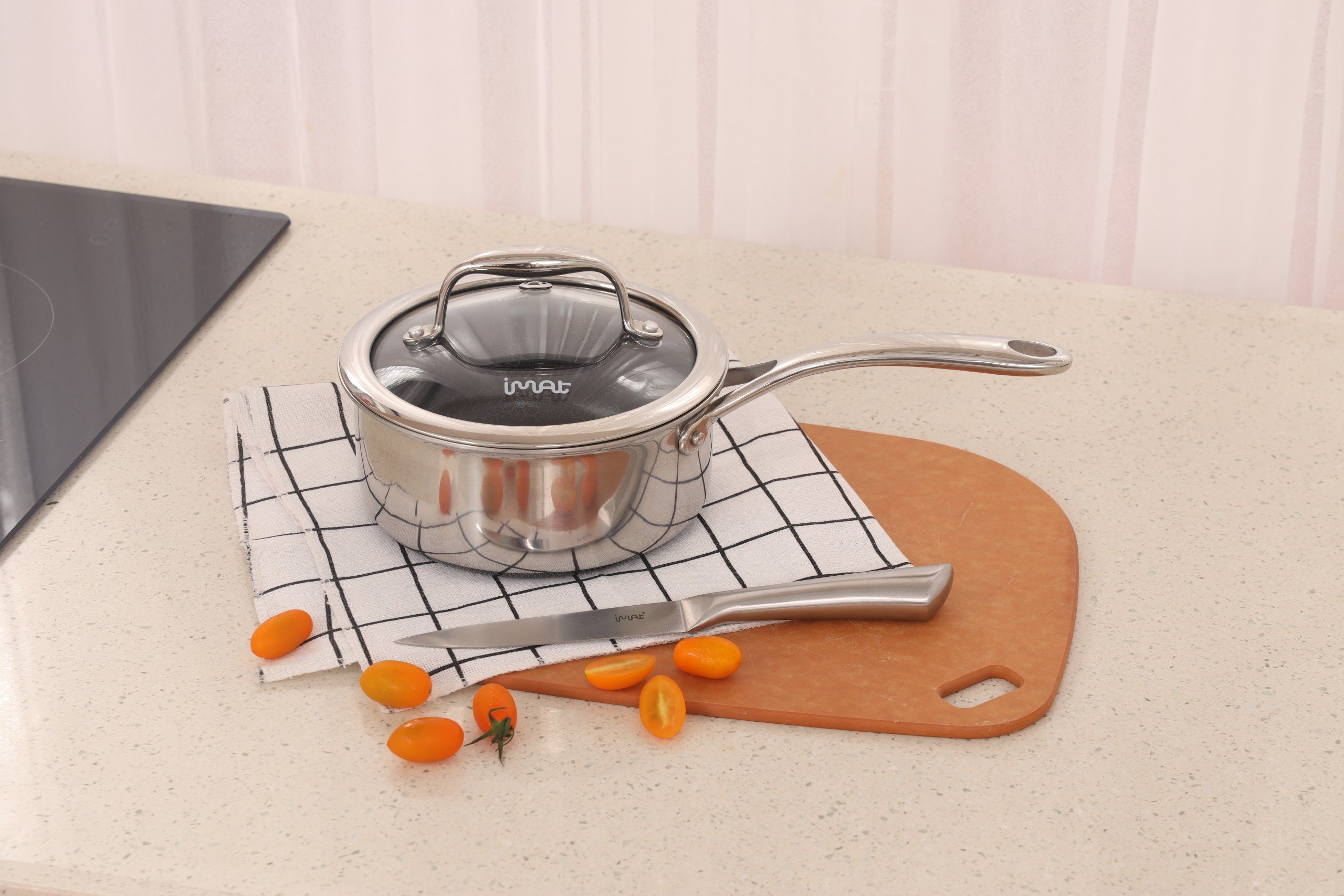 Hàng chính hãng: Nồi inox chống dính iMAT Hybrid các size 16|18|22|26cm. Dùng để nấu, kho, chiên...