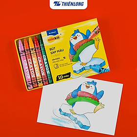 Bút sáp 10 màu CR-C015 hộp giấy - Thiên Long