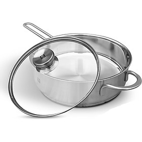 Chảo inox Zwilling twin 24 cm kèm nắp kính Hàng chính hãng