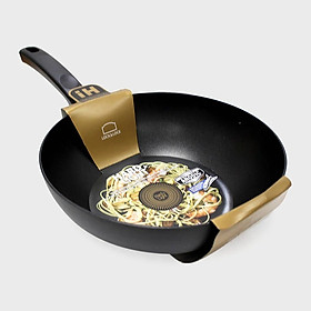 LHB2285OK-1  - Chảo sâu lòng Cookplus Hard&Light bằng nhôm 28cm, W/Coating inside Okitsumo