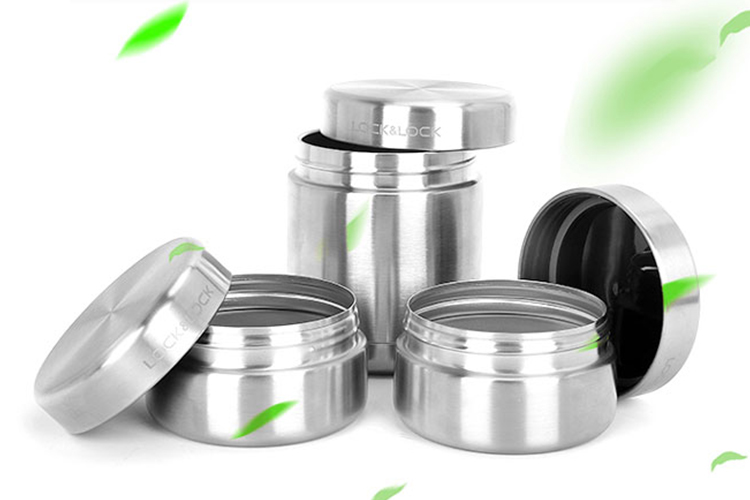 Bộ Hộp Cơm Giữ Nhiệt Lock&Lock LHC8015 (910ml) - Xám Bạc