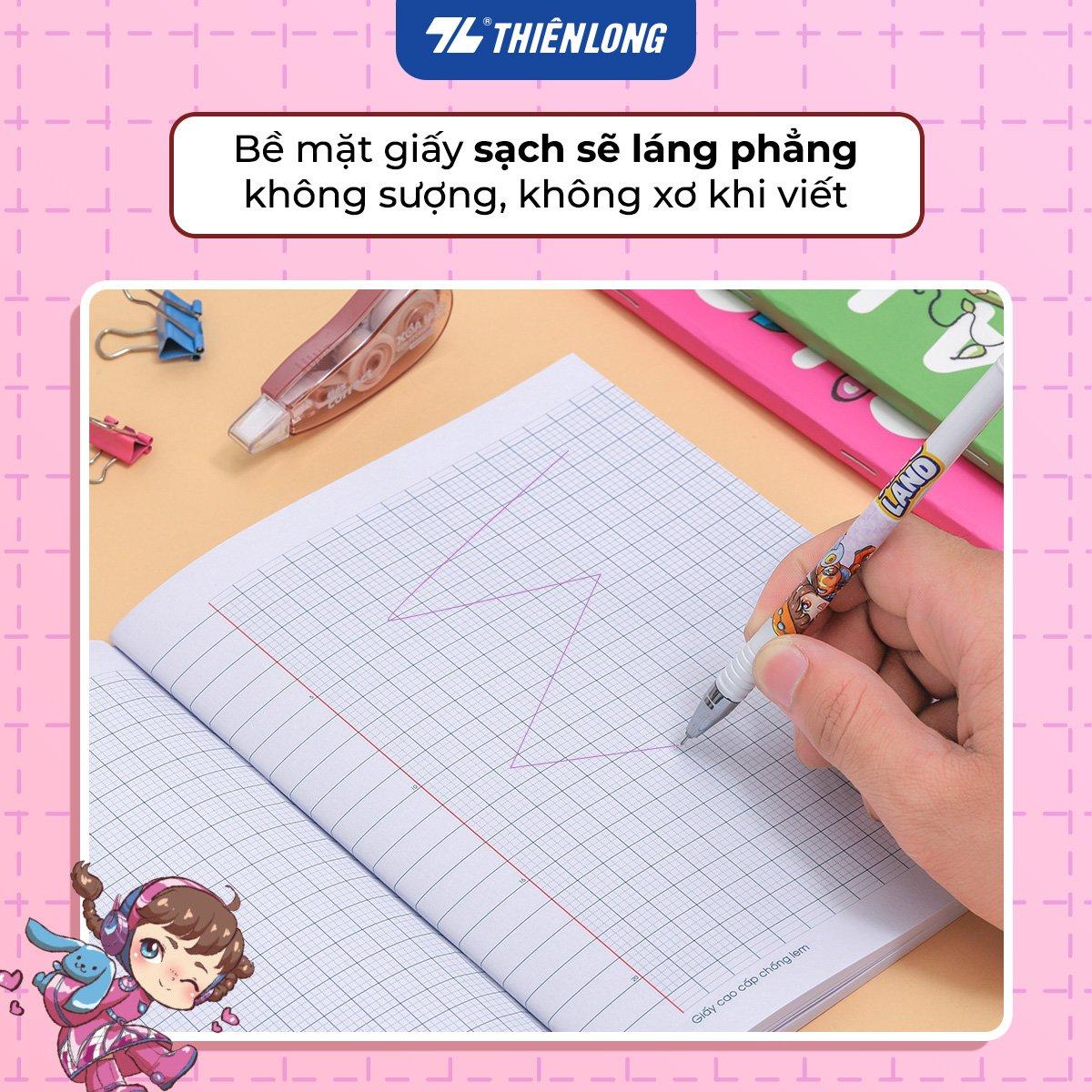 Combo 5/10 Tập học sinh chống lem 96 trang 4 ô ly vuông 2mm 120gsm Thiên Long NB-121/AK - PB Akooland - Mẫu ngẫu nhiên