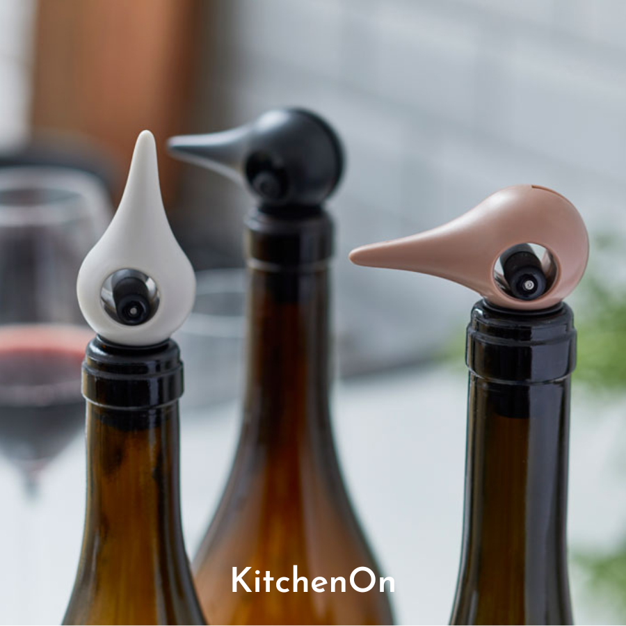 Nắp đậy chai rượu vang Bird, màu đen