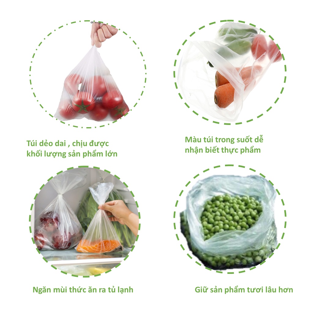 Set 3 cuộn túi đựng thực phẩm tự phân hủy sinh học