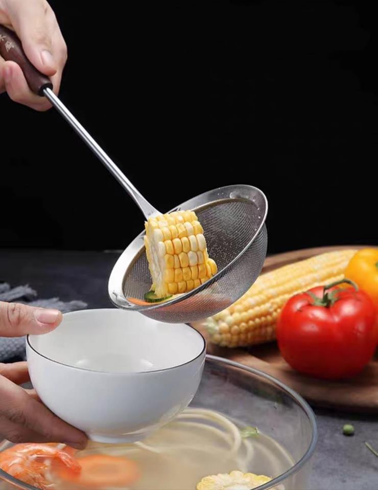 Bộ 3 vợt lưới rổ lọc cán vòng vợt lẩu 304