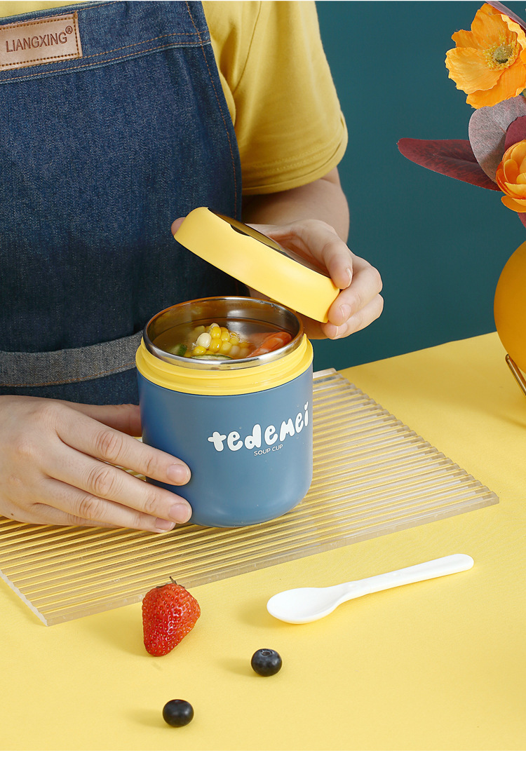 Bình Ủ Cháo TEDEMEL 530ml LÕI INOX KHÔNG GỈ An toàn cho bé - Hàng chính hãng