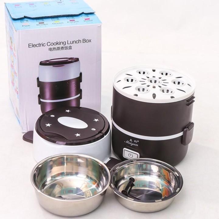 Cặp lồng giữ nhiệt đựng cơm cắm điện bằng inox 3 tầng