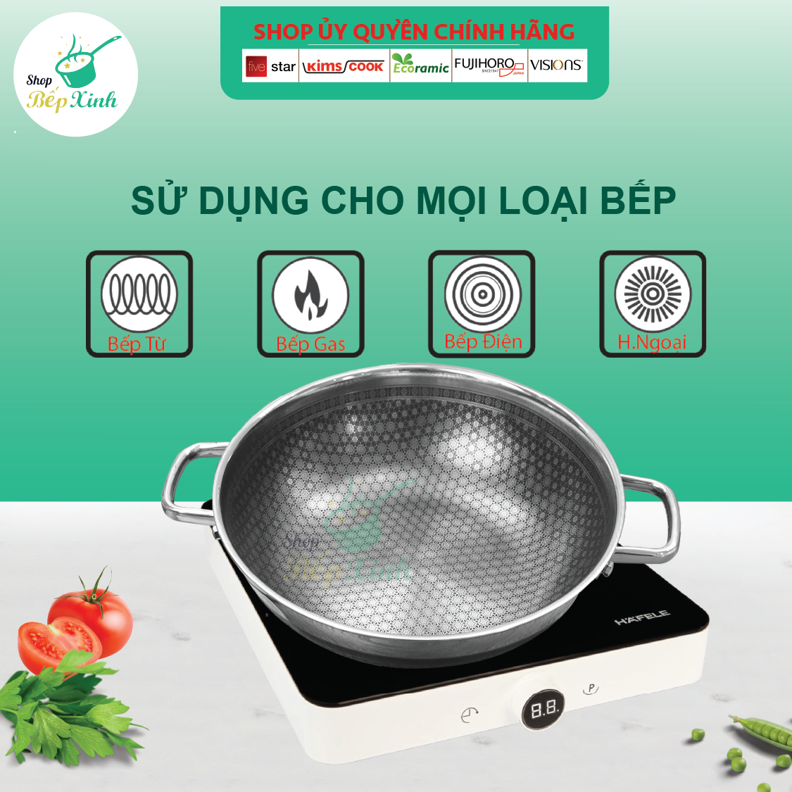 Chảo chống dính 2 mặt sâu lòng inox 304 BLACKCUBE KimsCook dòng noonsong 3 lớp đúc liền đáy liền cào không xước,siêu bền