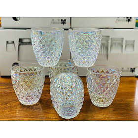 BỘ 6 CỐC THỦY TINH UỐNG NƯỚC VÂN ĐÁ CÁO CẤP