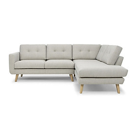 Sofa góc Juno Sofa New Euro 2018 (Kem phối xám)+ Tặng 2 gối trang trí