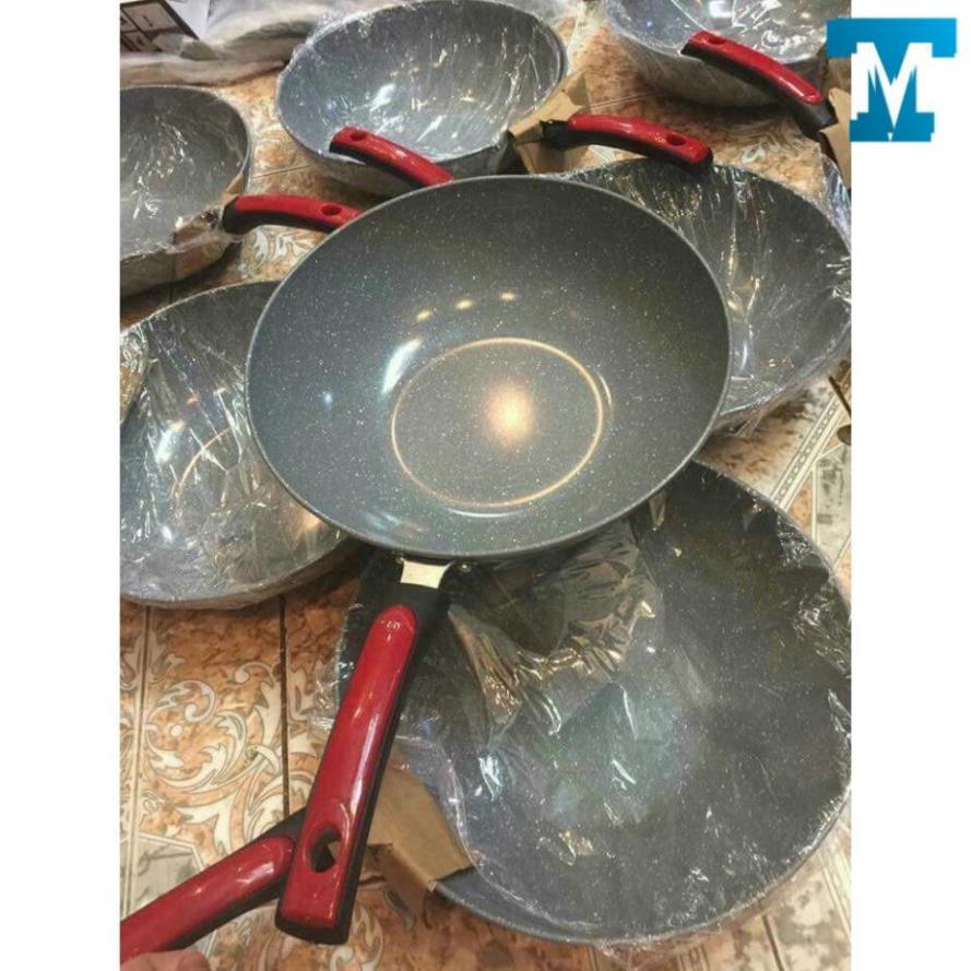 Chảo Vân Đá 32cm Sâu Lòng Dùng Được Cho Mọi Loại Bếp- Chiên Xào Nấu Đều Được- Phù Hợp Cho Mọi Nhà- Chính Hãng MINIIN