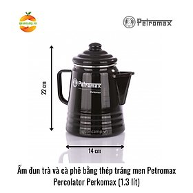 Ấm đun trà và cà phê bằng thép tráng men Petromax Percolator Perkomax (1.3 lít)