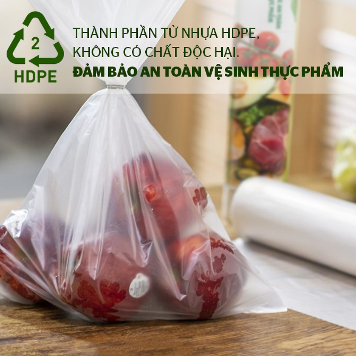 Set 3 cuộn túi đựng thực phẩm tự phân hủy sinh học