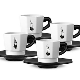 Bộ 4 cốc cà phê tám mặt Bialetti dung tích 75ml Hàng Chính hãng