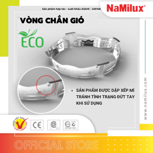 Vòng Chắn Gió Inox NaMilux│Tiết Kiệm 30% Gas Tiêu Thụ│Rút Ngắn 1/3 Thời Gian Đun Nấu│Hàng Chính Hãng