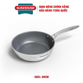 Chảo inox nguyên khối Sunhouse Desire DE20M, Chất liệu inox 2 lớp nguyên khối