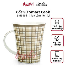 Cốc sứ cao cấp, ly sứ uống nước hoa văn phong cách Châu Âu Smart Cook dung tích 400ML Hàng chính hãng