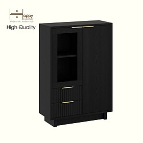 HAPPY FURNITURE , Tủ lưu trữ 2 ngăn kéo 2 cửa mở- NAMI, TLT_041 , 70cm x 30cm x 100cm DxRxC