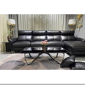 Combo ghế sofa chỉnh điện góc L và ghế đơn 100% da bò Italy Tundo màu đen – SFDLCT30 3m3 x 1m7 hàng cao cấp chuẩn da bò nhập khẩu Ý