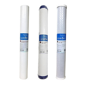 Combo 3 Lõi Lọc Nước Karofi 1,2,3 Máy Bán Công Nghiệp 20 Inch - Hàng Chính Hãng
