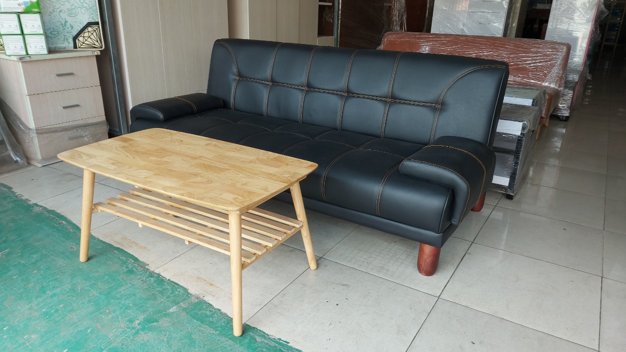 Sofa giường da xuất Nhật Juno Sofa Giường 1m8 x 1m1 x cao 45 cm ( Tặng bàn gỗ tự nhiên 50 x 100 cm )